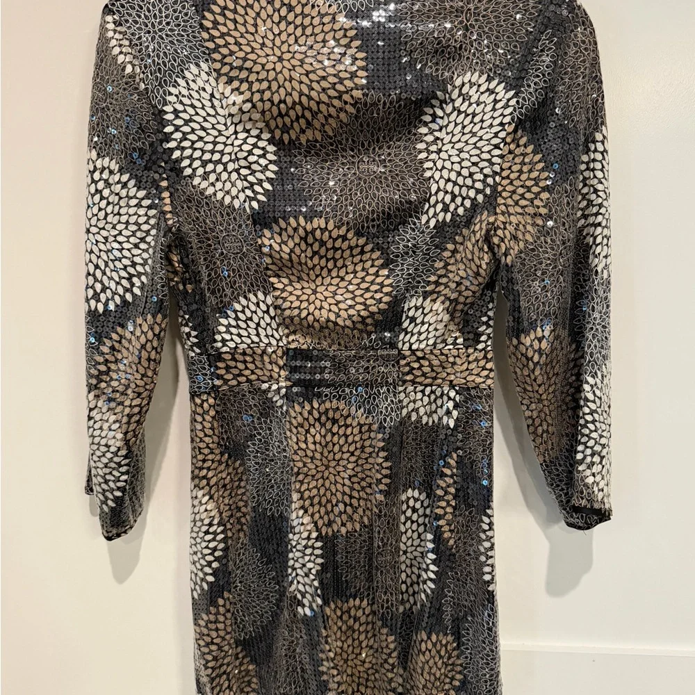 TORY BURCH Sequined Silk Dress With Pinhole Detail Size 2 cocktail party luxury